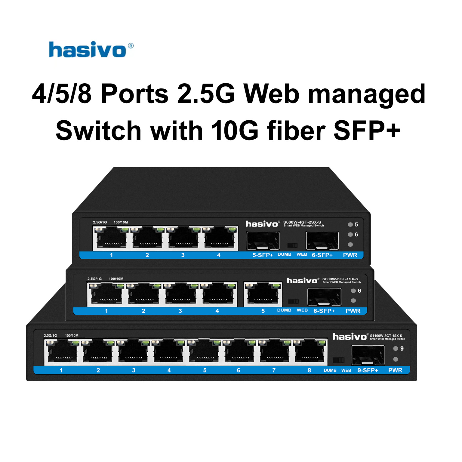 Hasivo 2.5G Network Switch 4/5 - Sfp+ 10G Managed Switch 8 Port recension och pris