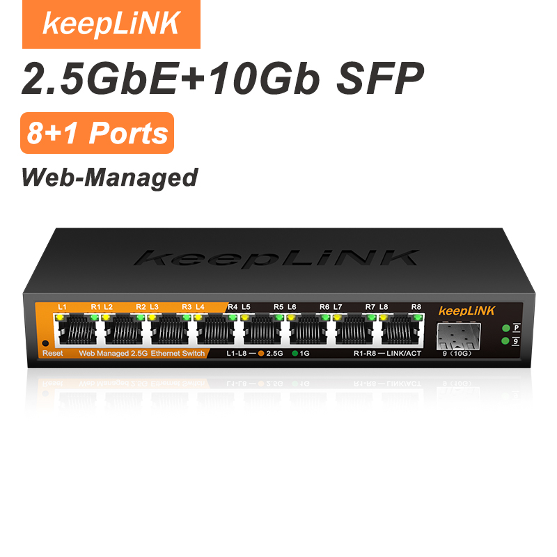 KeepLiNK KP-9000-9XHML-X 2.5Gb - Sfp+ 10G Managed Switch 8 Port recension och pris