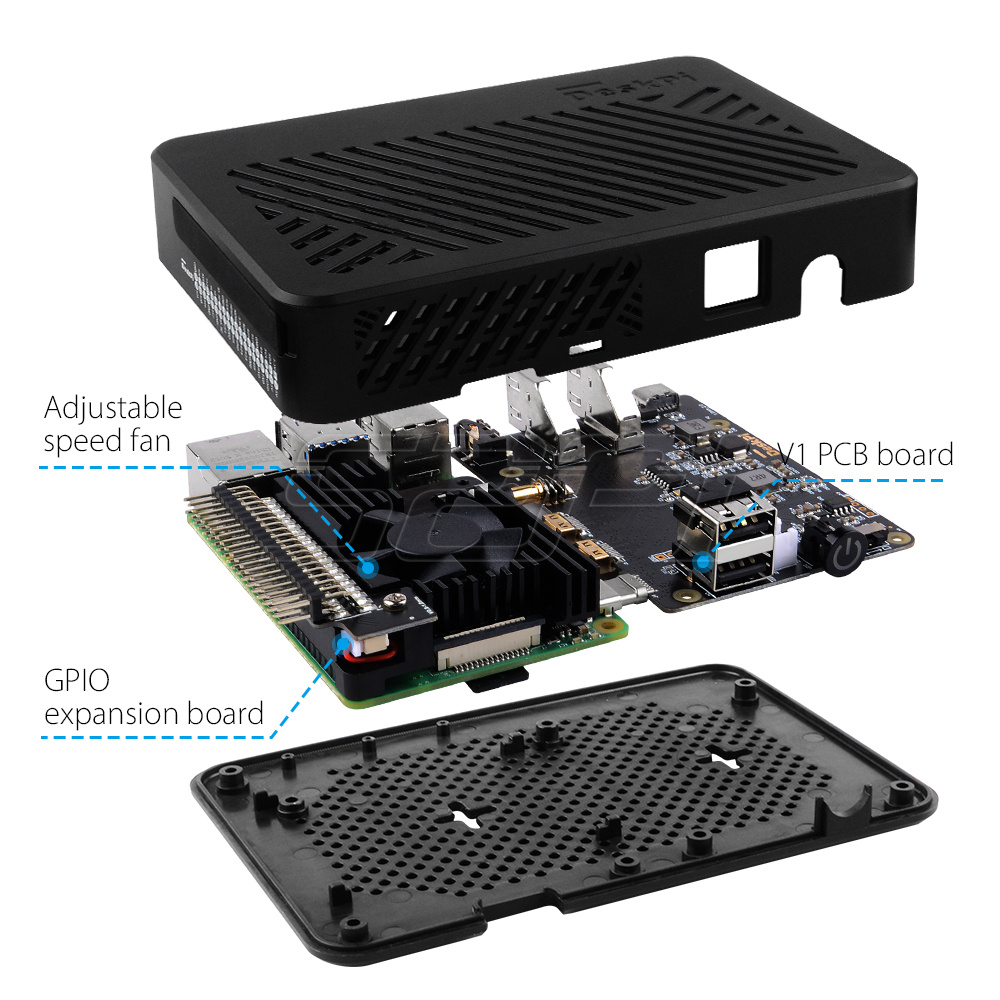 52Pi Raspberry Pi 4 Model B De - Deskpi Super6C recension och pris