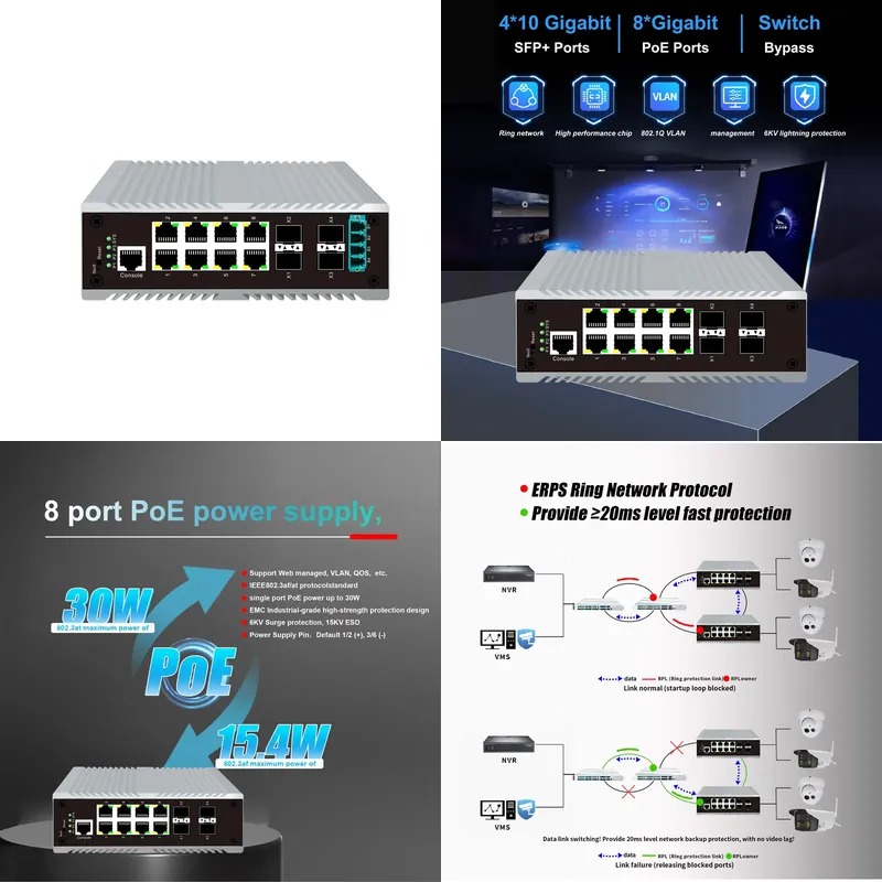 8-port PoE industrial manageme - Sfp+ 10G Managed Switch 8 Port recension och pris
