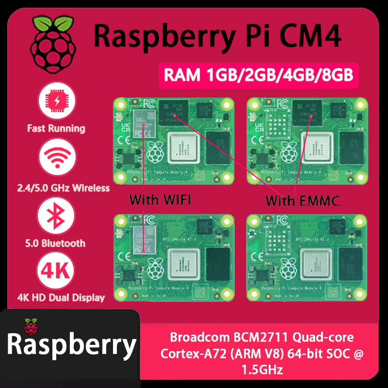 Raspberry Pi CM4 1GB/2GB/4GB/8 - Raspberry Pi Cm4 8Gb Ram 32Gb Emmc Wifi recension och pris