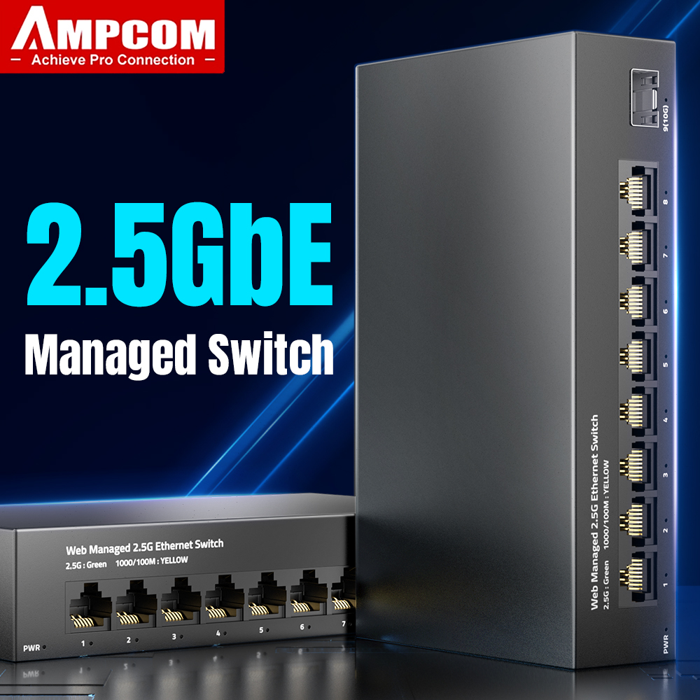 AMPCOM 2.5GbE Managed Switch 8 - Sfp+ 10G Managed Switch 8 Port recension och pris